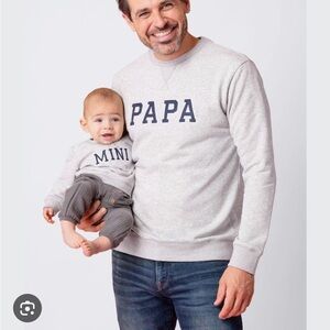 Seraphine Light Gray 'PAPA' Crewneck Sweater